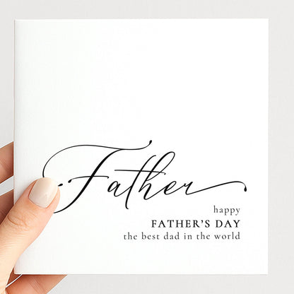 Fathers Day Card Dad – Personalised Modern Script Card With Premium Matte Finish