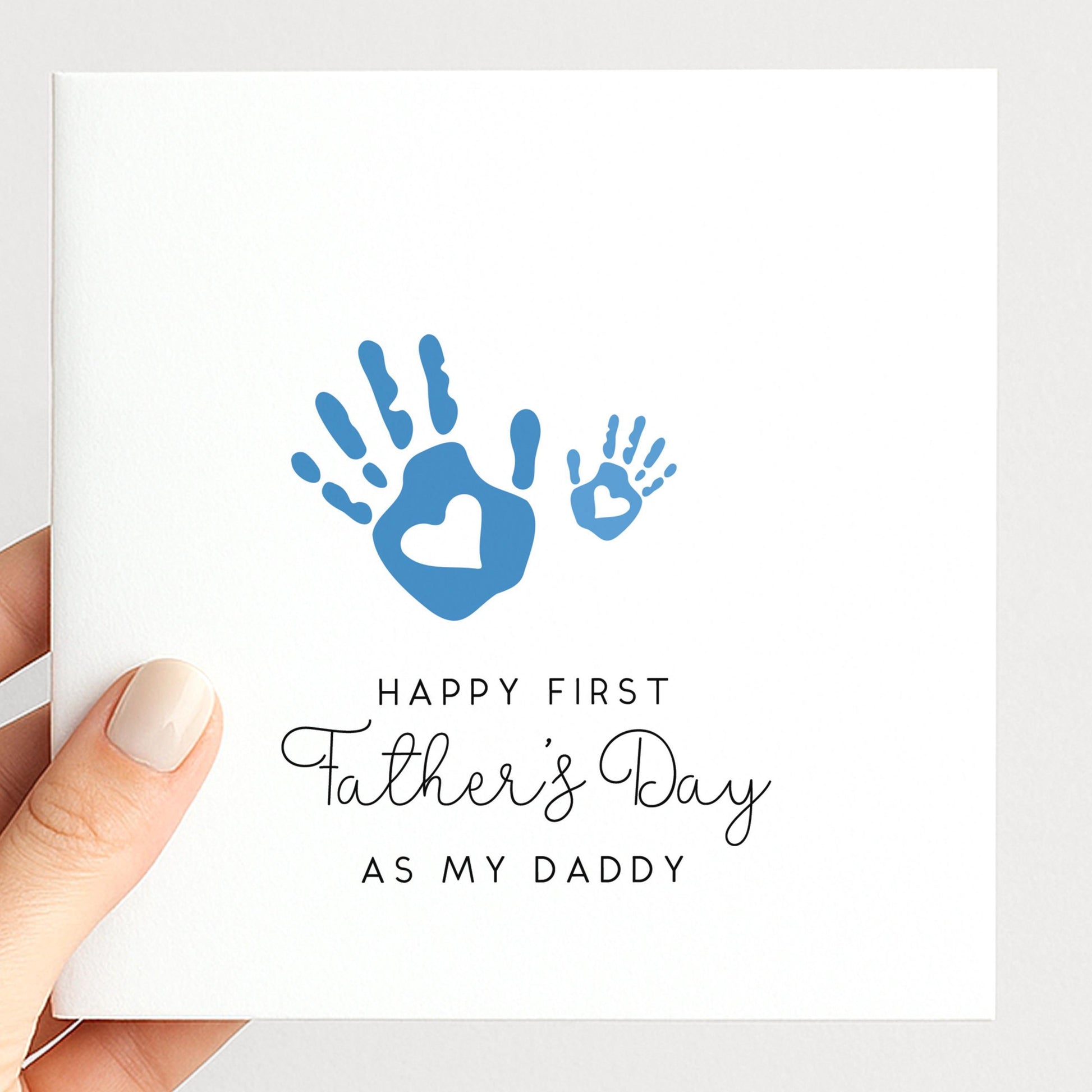 First Fathers Day Card – Personalised Handprint Keepsake For New Dad Gift