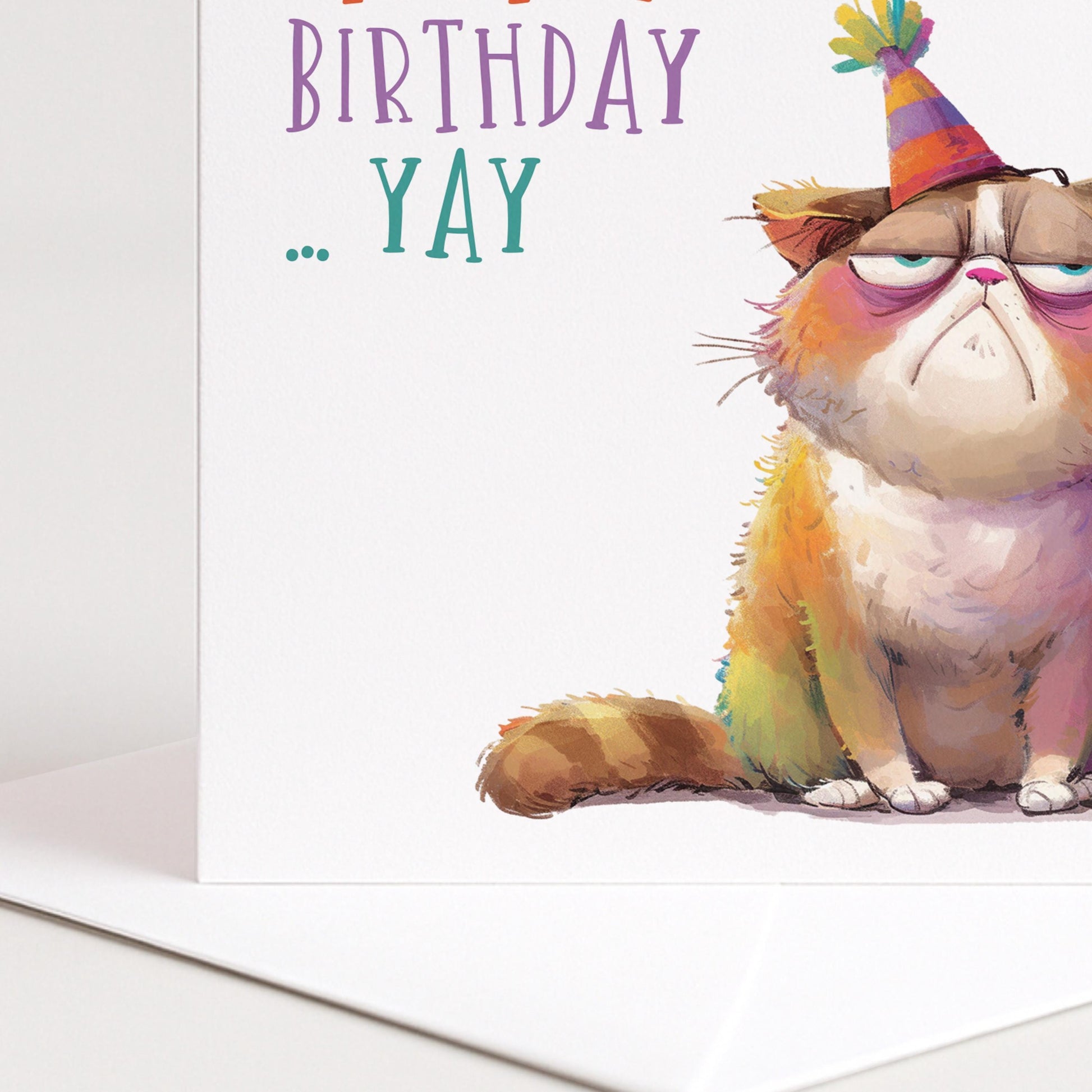 Funny Cat Birthday Card - Another Birthday Yay