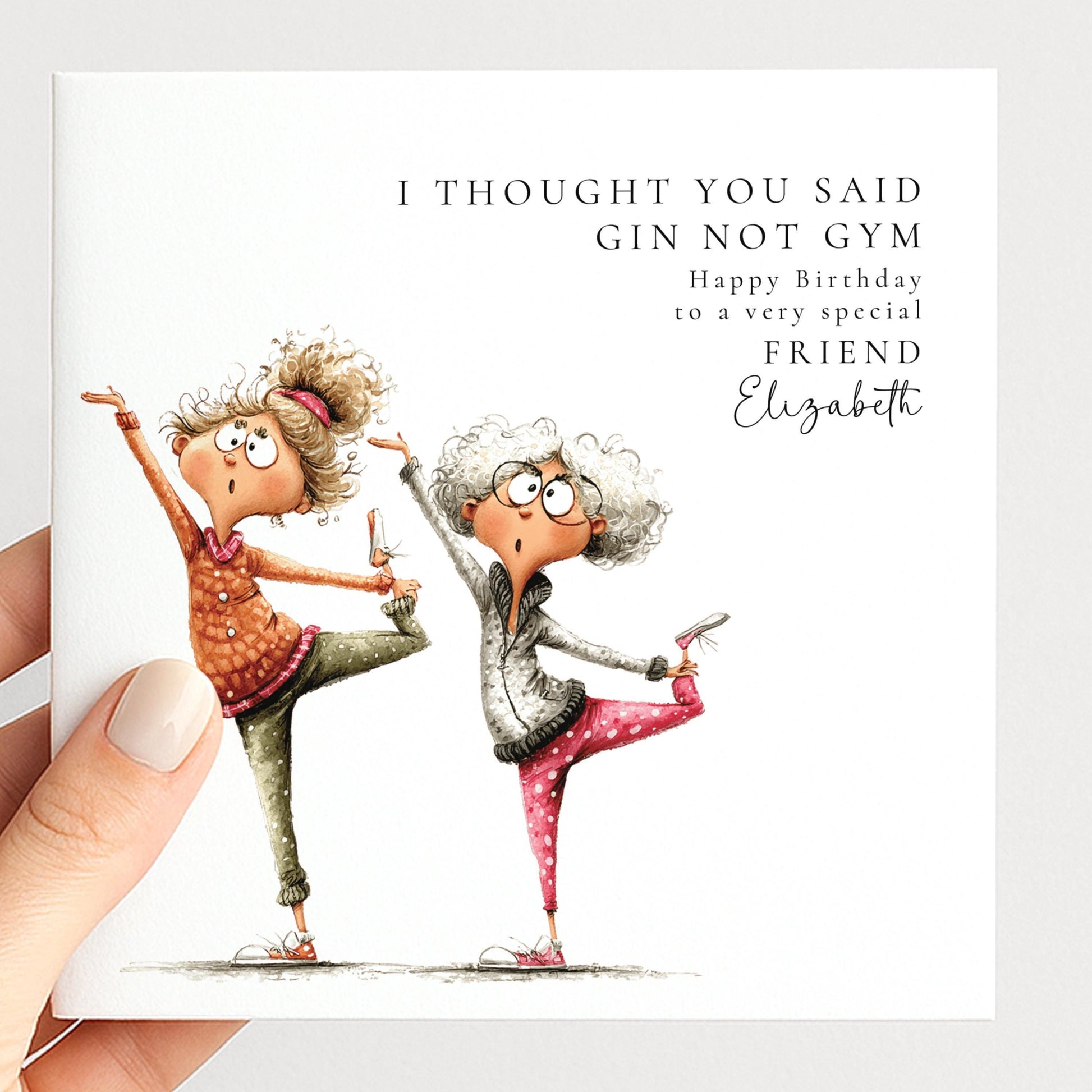 Funny Friend Birthday Card – Humorous Gin Lover Greeting With Personalised Name
