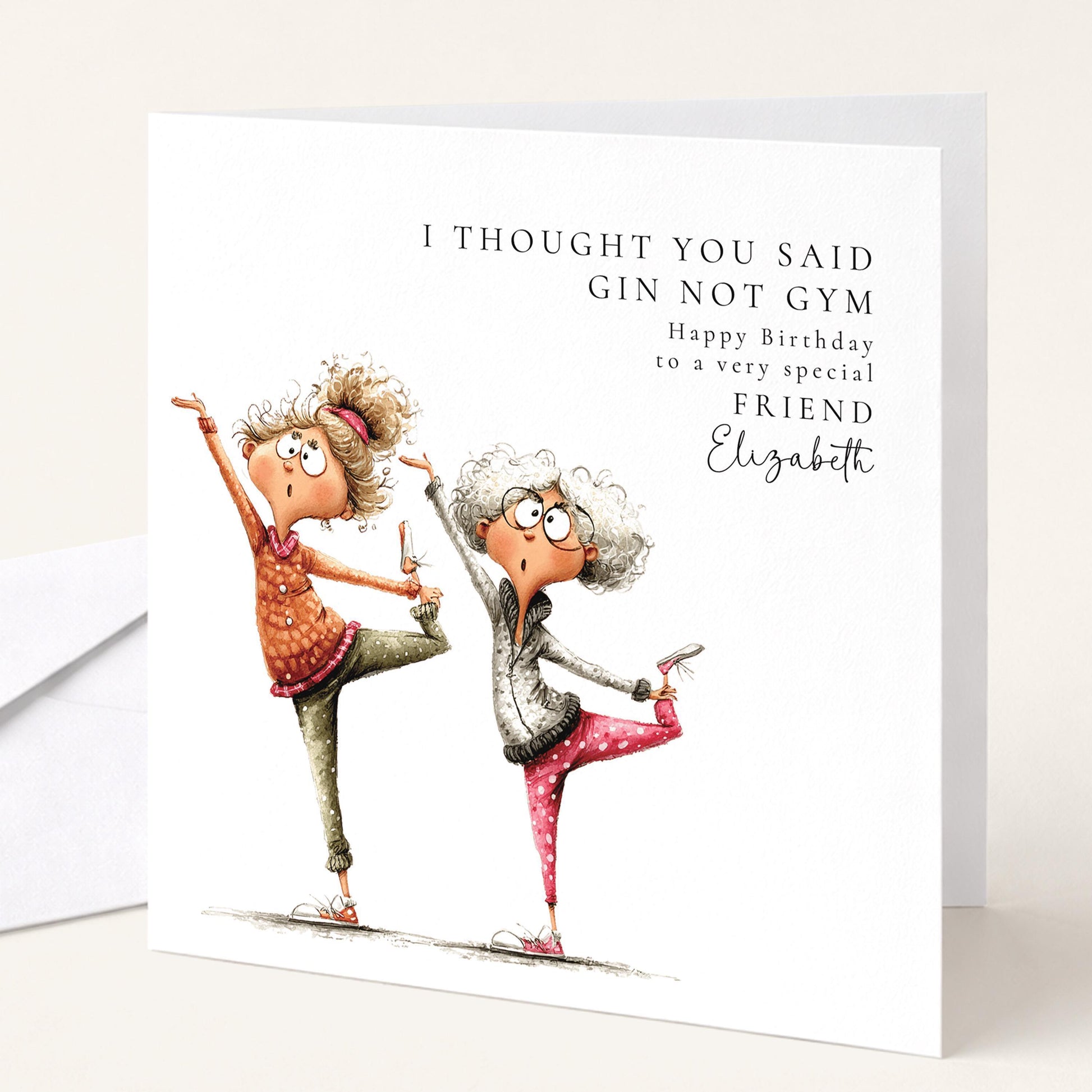 Funny Friend Birthday Card – Humorous Gin Lover Greeting With Personalised Name