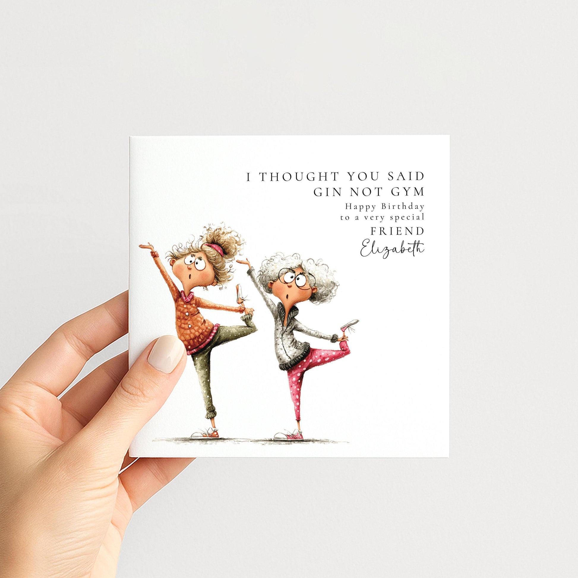 Funny Friend Birthday Card – Humorous Gin Lover Greeting With Personalised Name