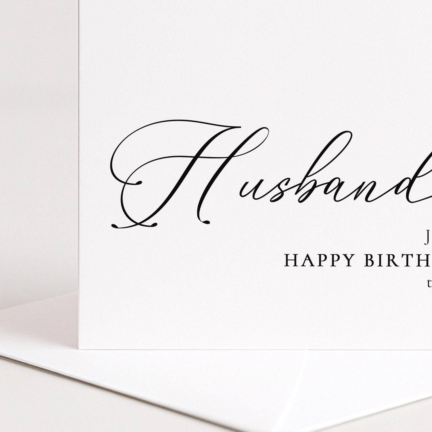 Husband Birthday Card - Personalised Name, Stylish Script Font & Matte Finish