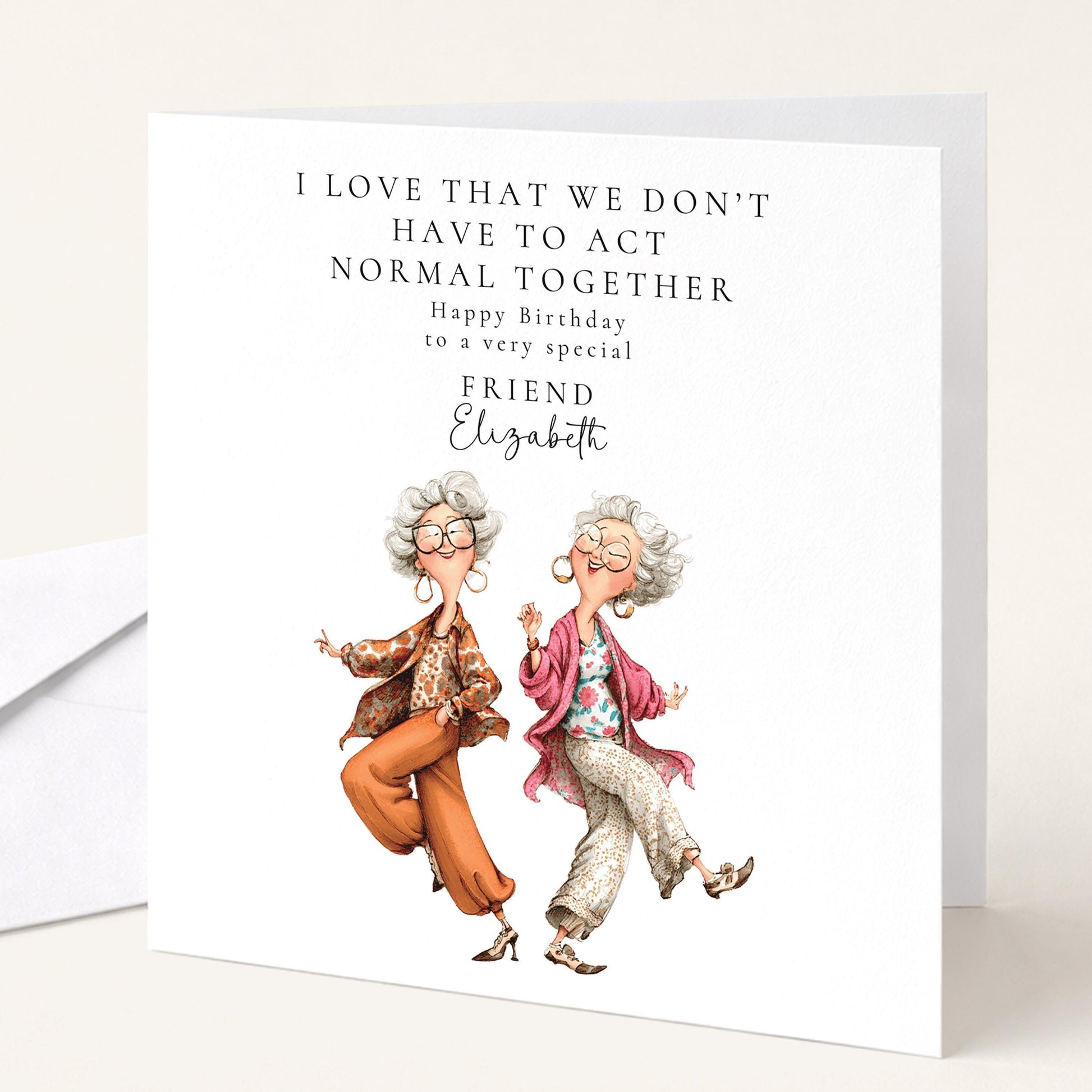 Funny Friend Birthday Card - Personalised Quirky Friendship Greeting With Custom Name