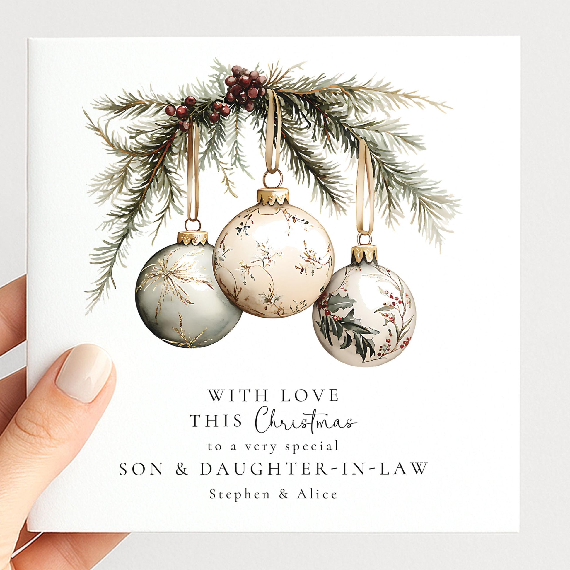 Personalised Christmas Card for Son and Daughter-in-law