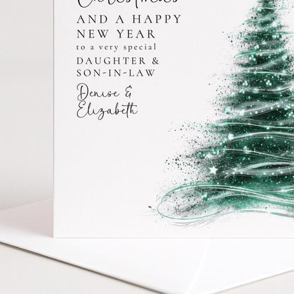 Personalised Christmas Card for Daughter and Son-in-law Christmas Tree Card