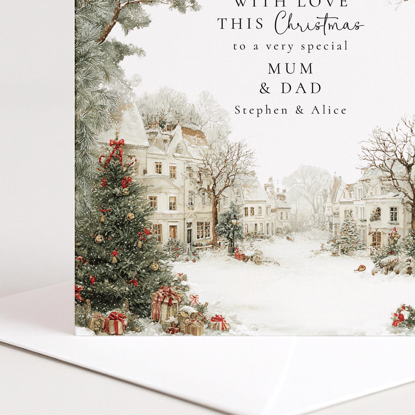 Personalised Christmas Card - Custom Holiday Card With Names | Matte Finish