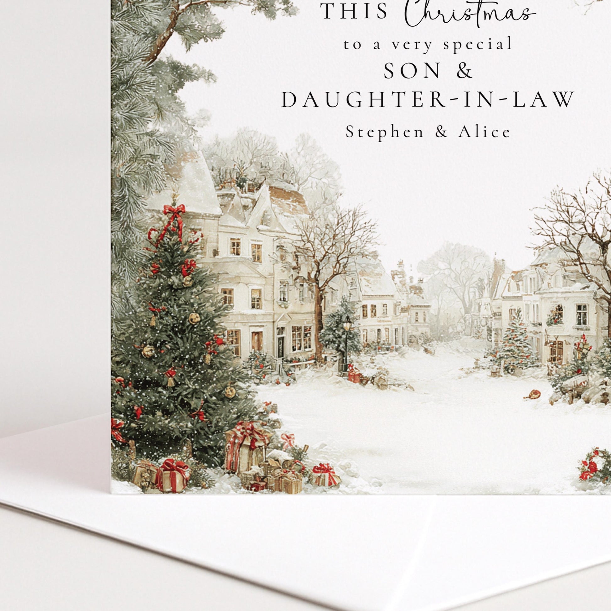 Personalised Christmas Card Son and Daughter-in-law