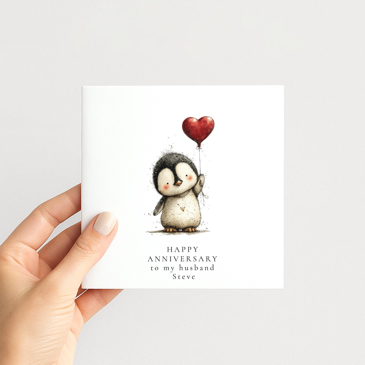 Anniversary Husband Card – Personalised Romantic Husband Greeting Card With Matte Finish
