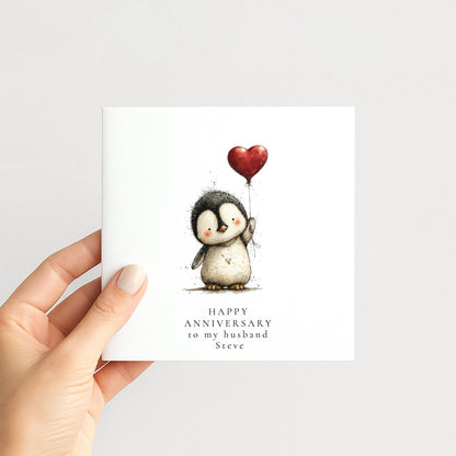 Anniversary Husband Card – Personalised Romantic Husband Greeting Card With Matte Finish