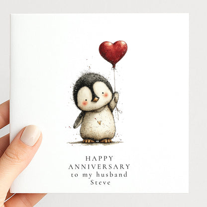 Anniversary Husband Card – Personalised Romantic Husband Greeting Card With Matte Finish
