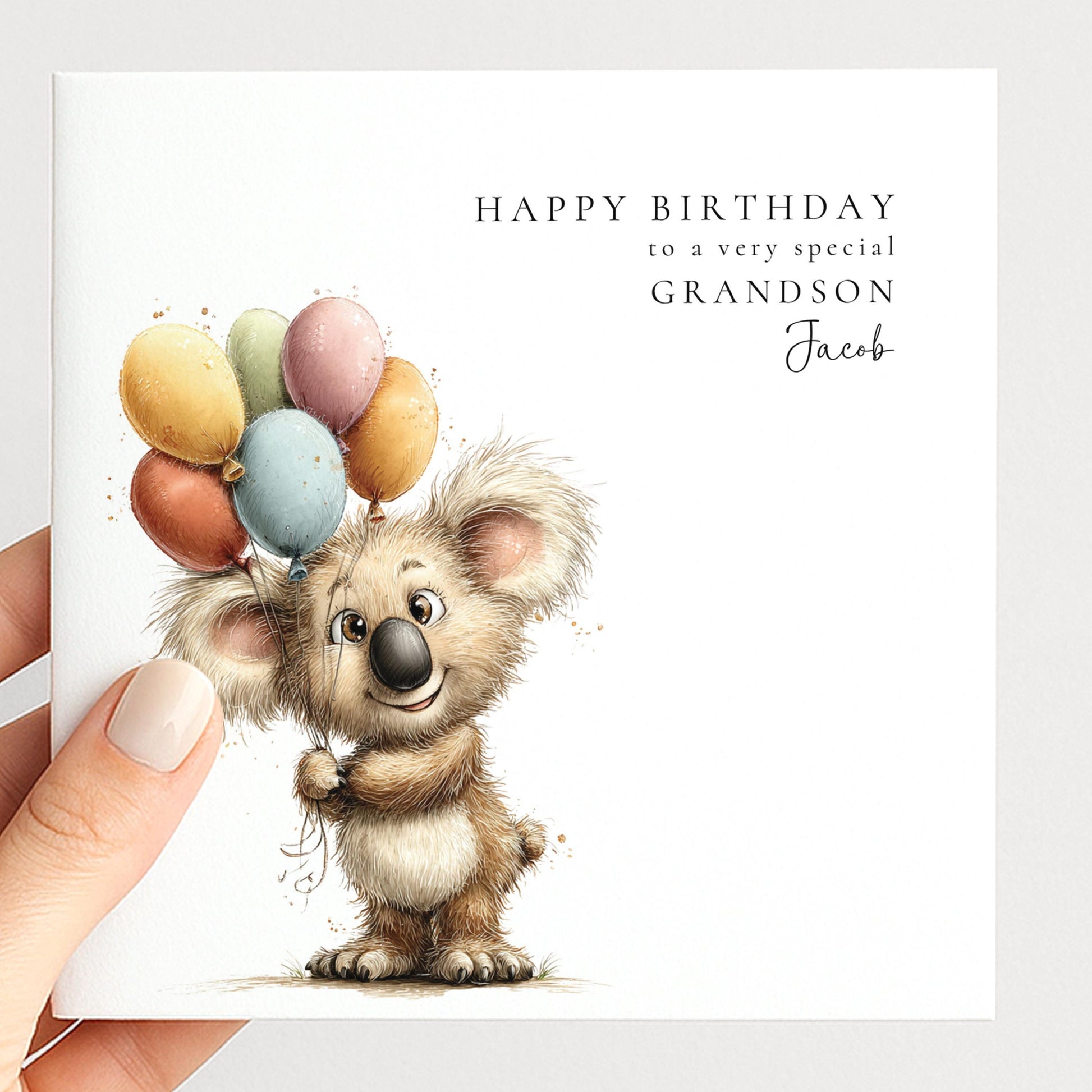 Personalised Grandson Birthday Card – Customised Matte Finish Greeting Card With Envelope