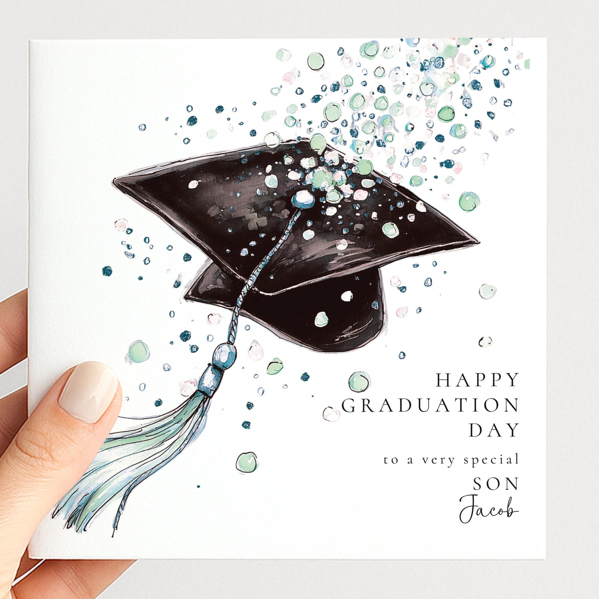 Son Graduation Card - Personalised Keepsake With Congratulations Graduation Message