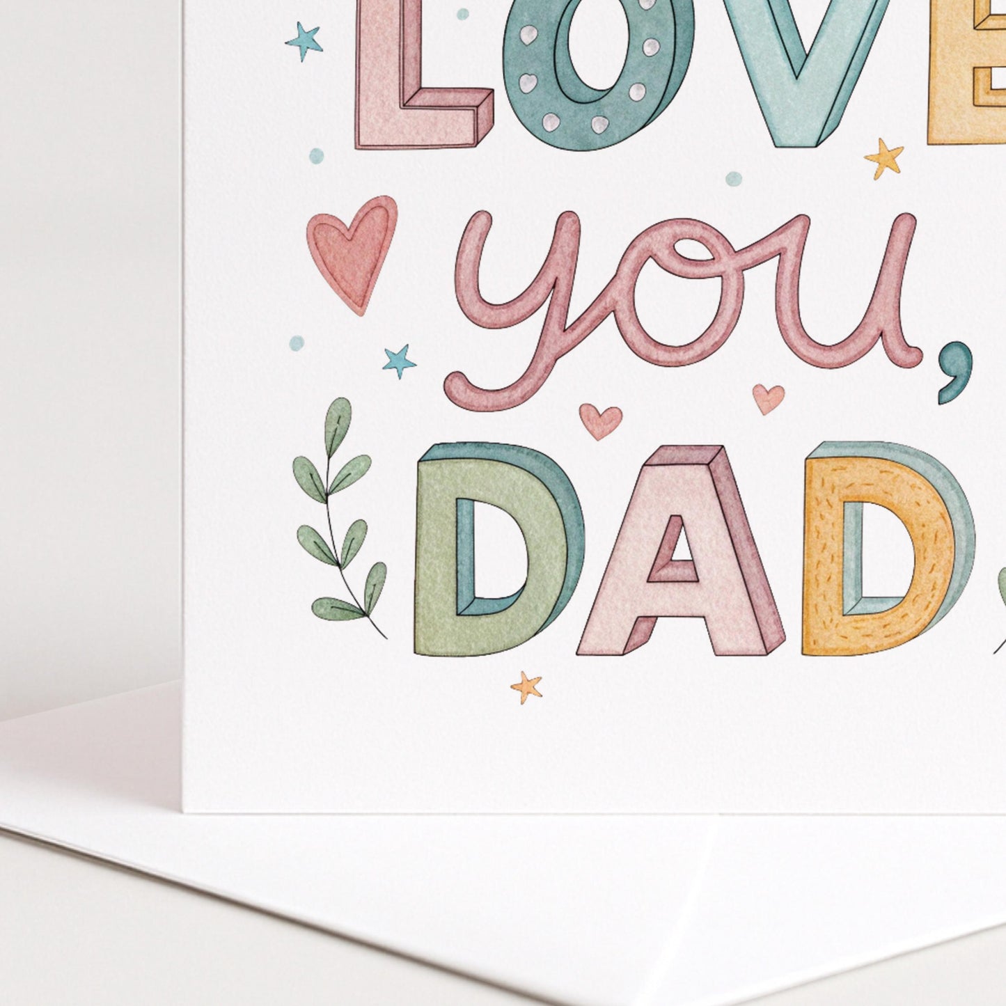 Love You Dad Card – Bright Fathers Day Card With Colourful, Cheerful Design
