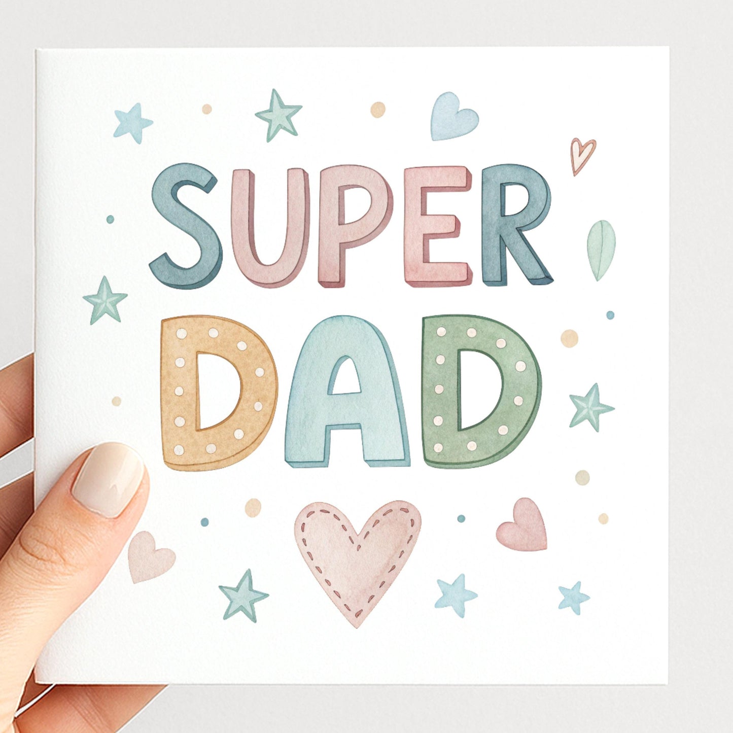 Super Dad Card – Colourful Father's Day Greeting Card With Matte Finish