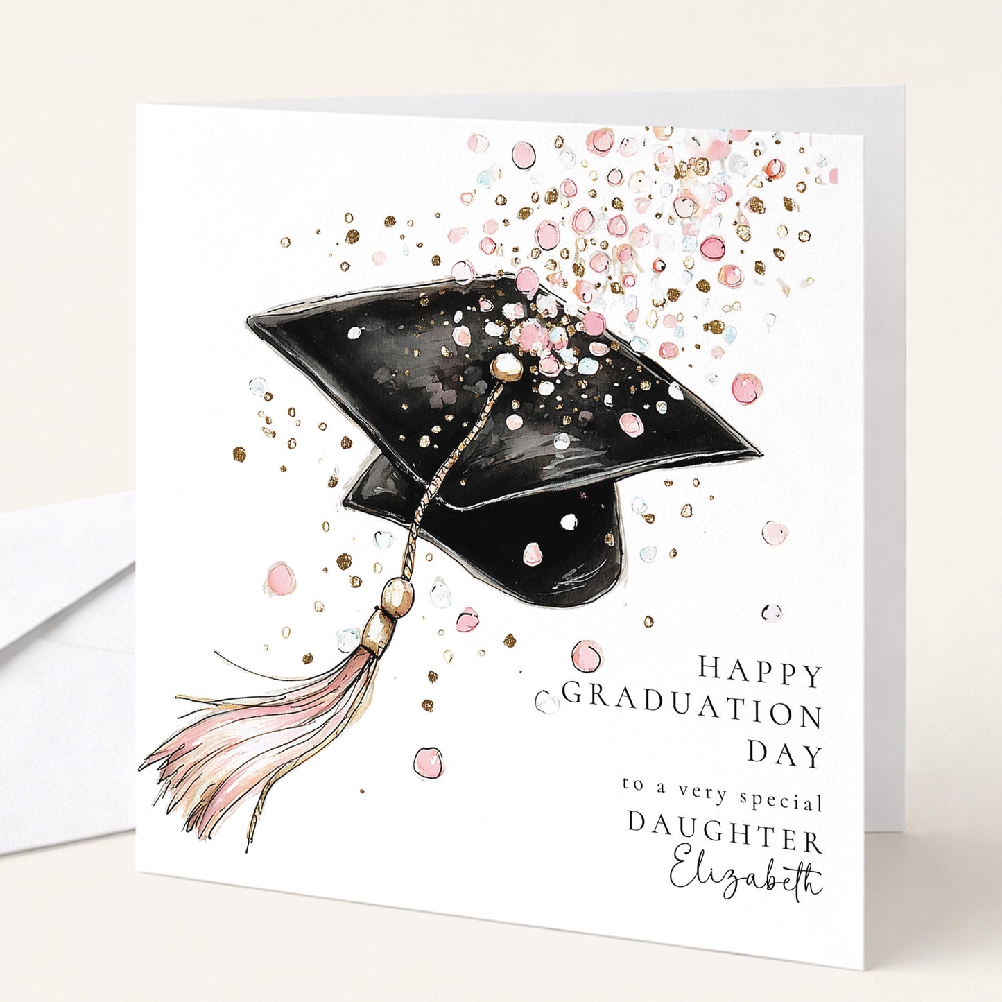 Graduation Card Personalised Daughter: Elegant Cap Design