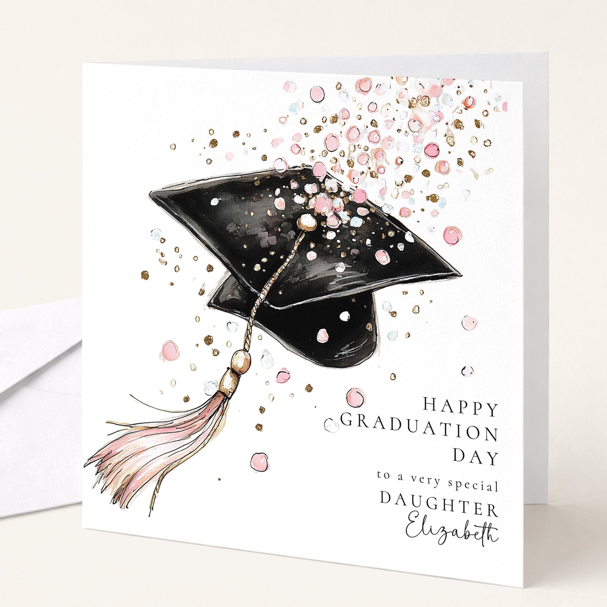 Graduation Card Personalised Daughter: Elegant Cap Design