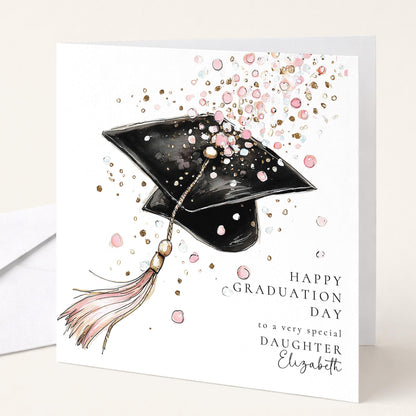 Graduation Card Personalised Daughter: Elegant Cap Design