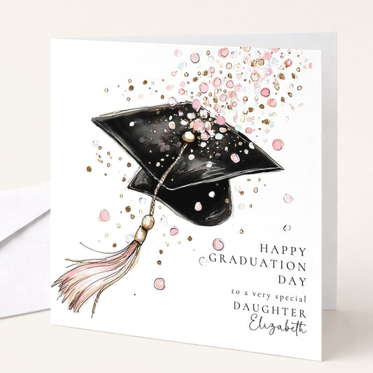 Graduation Card Personalised Daughter: Elegant Cap Design