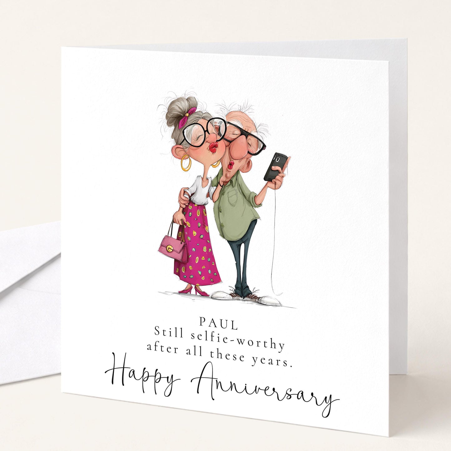 Funny Anniversary Card For Husband - Still Selfie Worthy