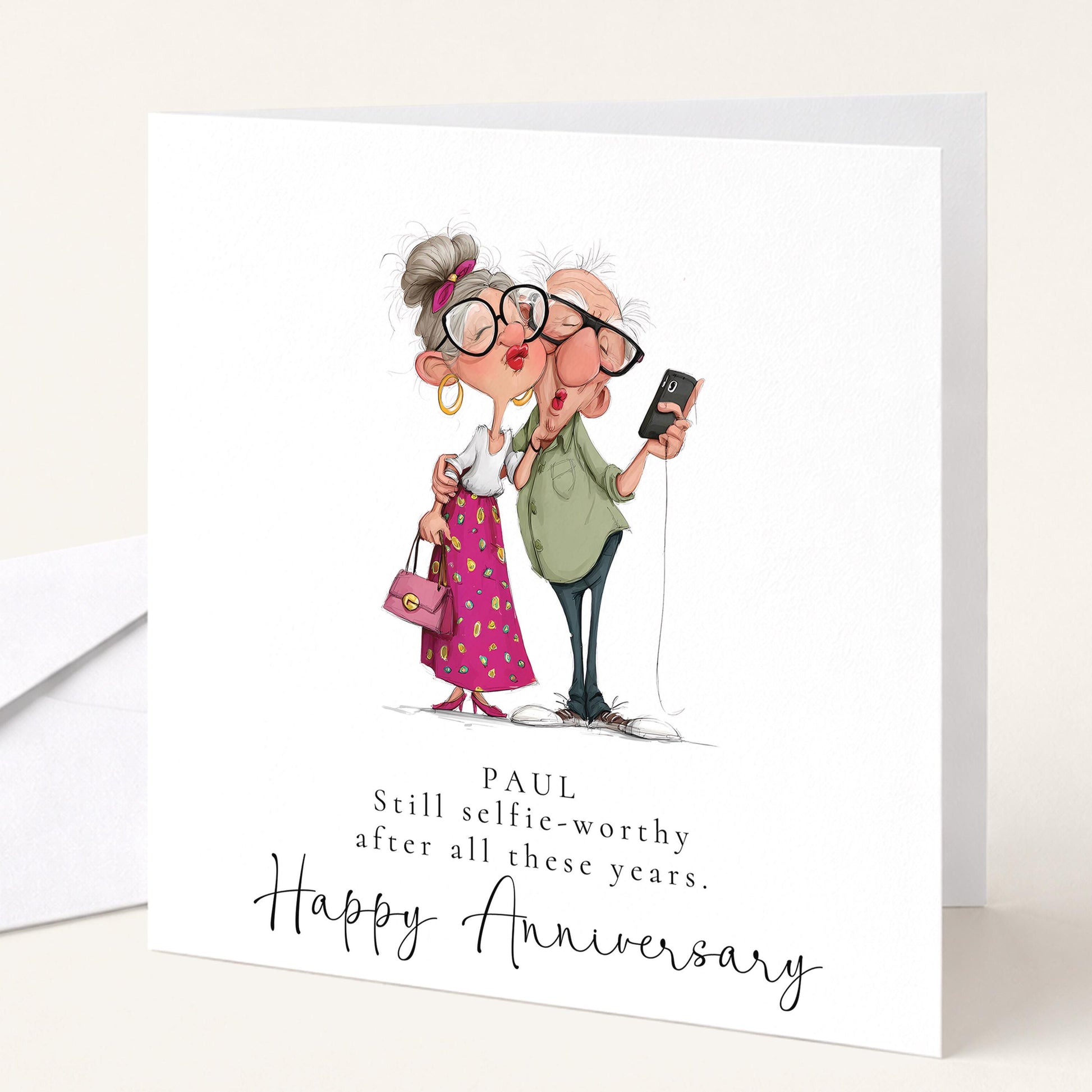 Funny Anniversary Card For Husband - Still Selfie Worthy