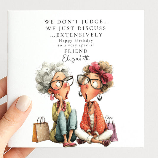 Funny Friend Birthday Card - We Don't Judge