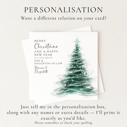 Personalised Christmas Card for Son and Daughter-in-law Christmas Tree Card