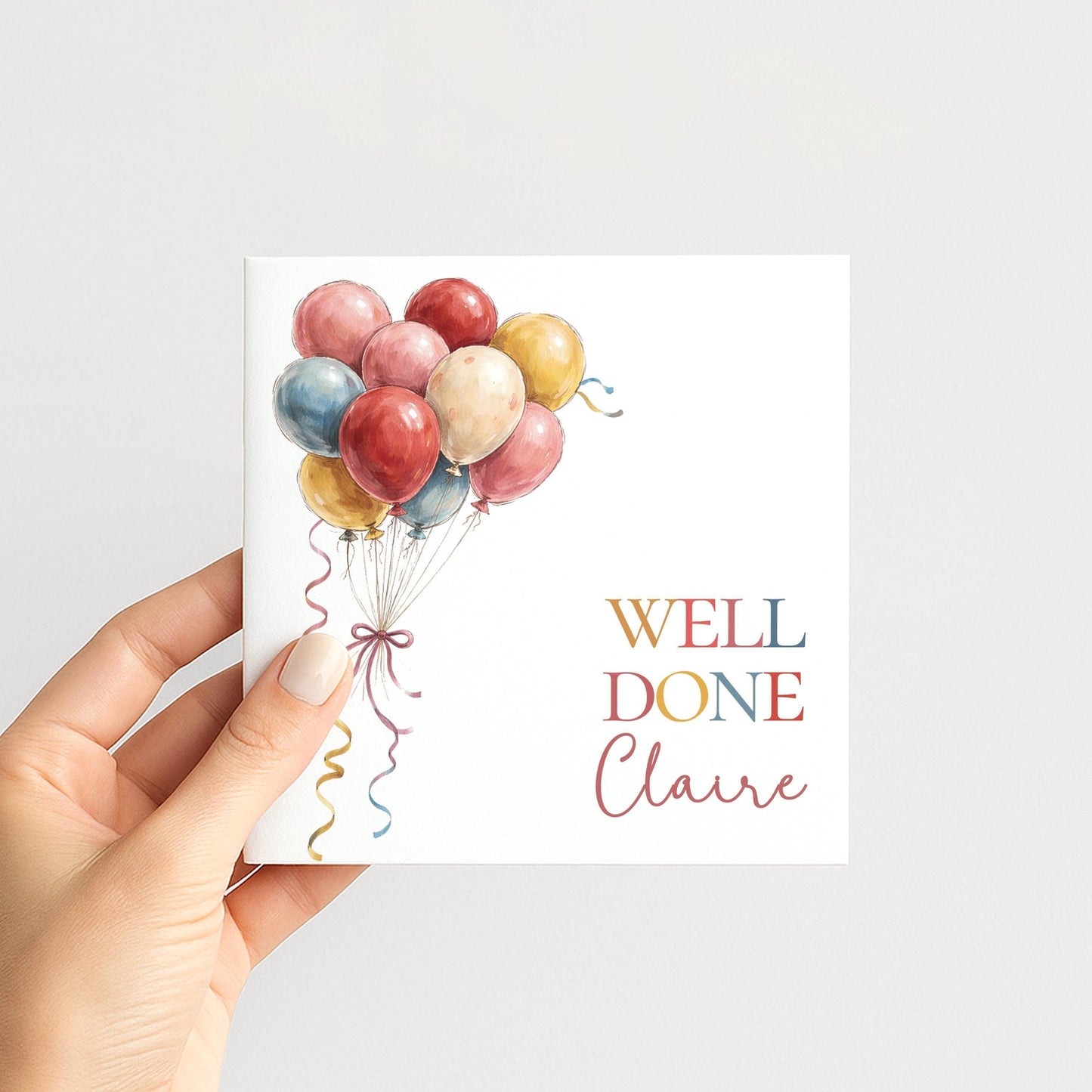 Well Done Card Personalised - Bright and Bold