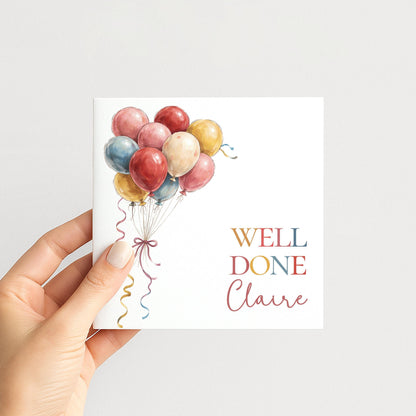 Well Done Card Personalised - Bright and Bold