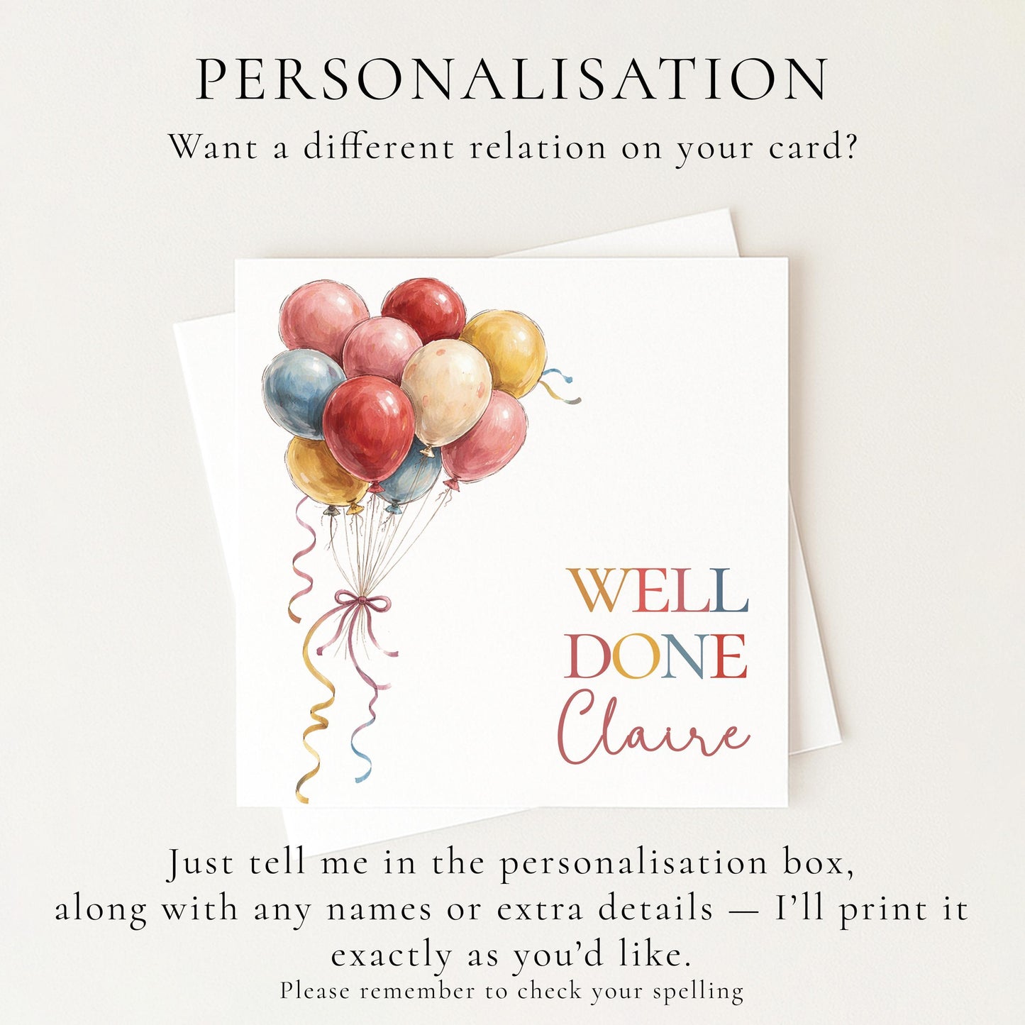 Well Done Card Personalised - Bright and Bold
