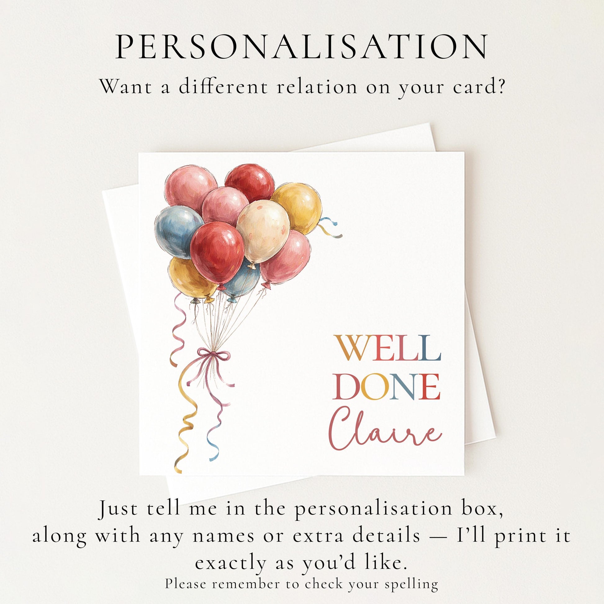 Well Done Card Personalised - Bright and Bold
