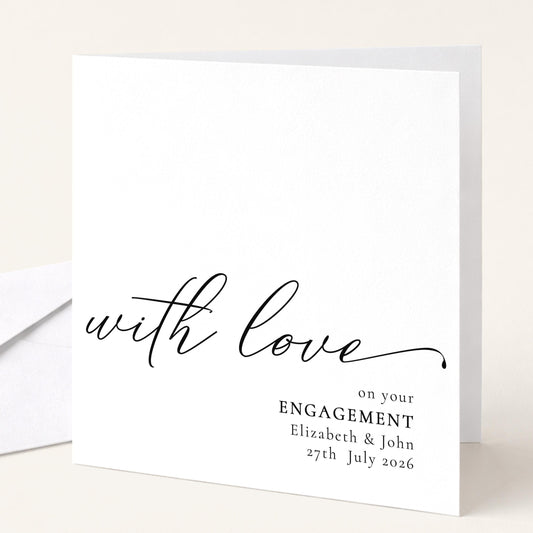 Engagement Card – Personalised Names & Date | Premium Matte Folded Greeting Card
