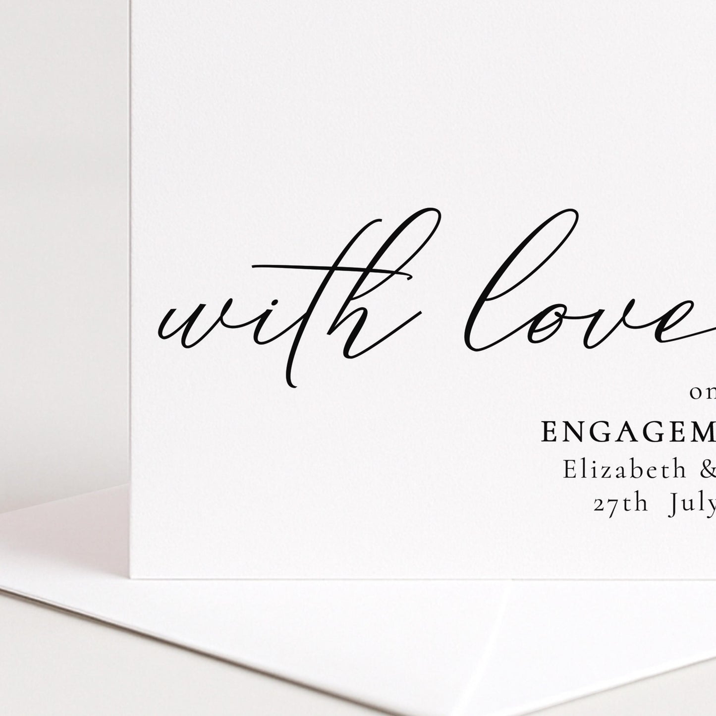 Engagement Card – Personalised Names & Date | Premium Matte Folded Greeting Card