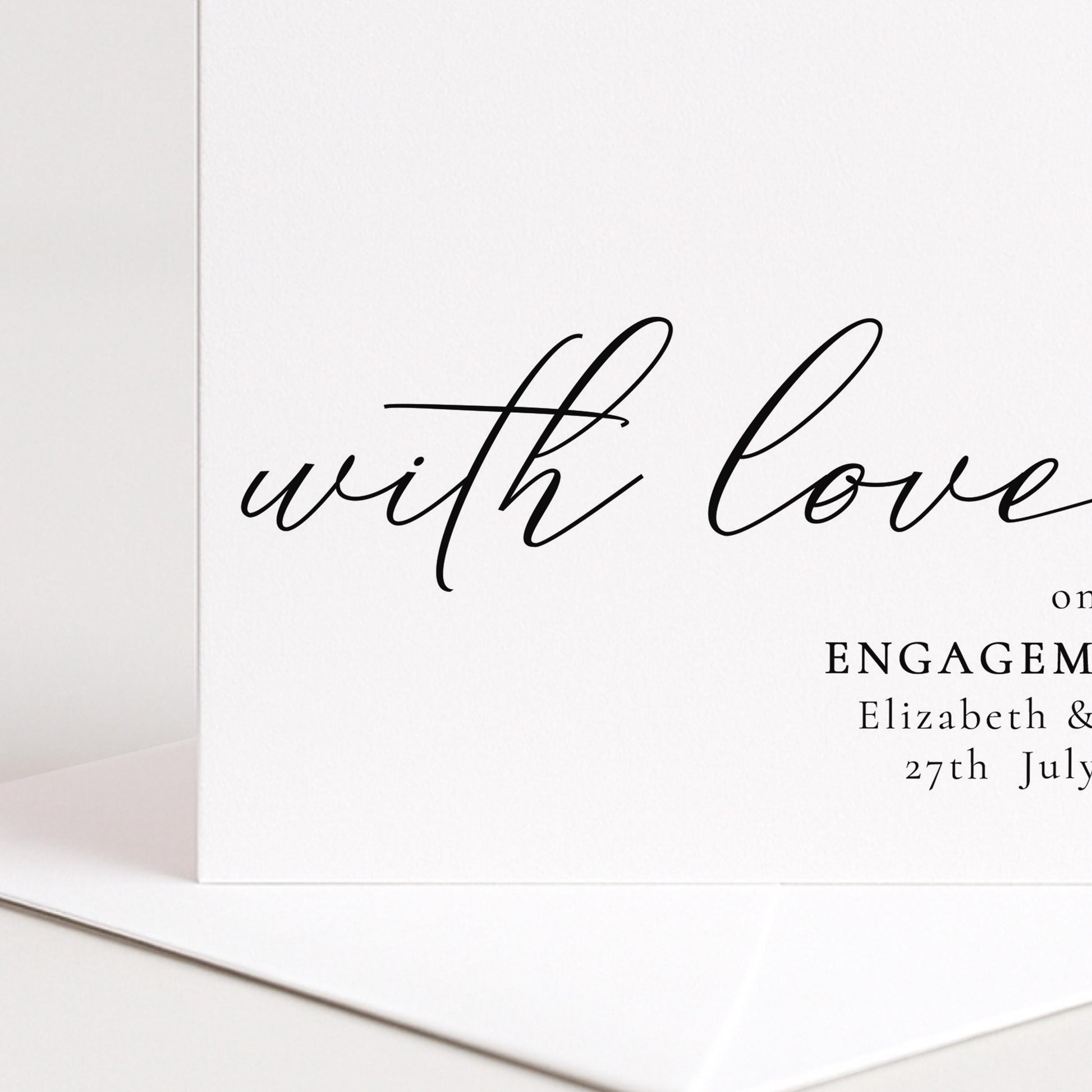 Engagement Card – Personalised Names & Date | Premium Matte Folded Greeting Card