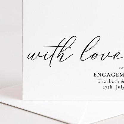 Engagement Card – Personalised Names & Date | Premium Matte Folded Greeting Card