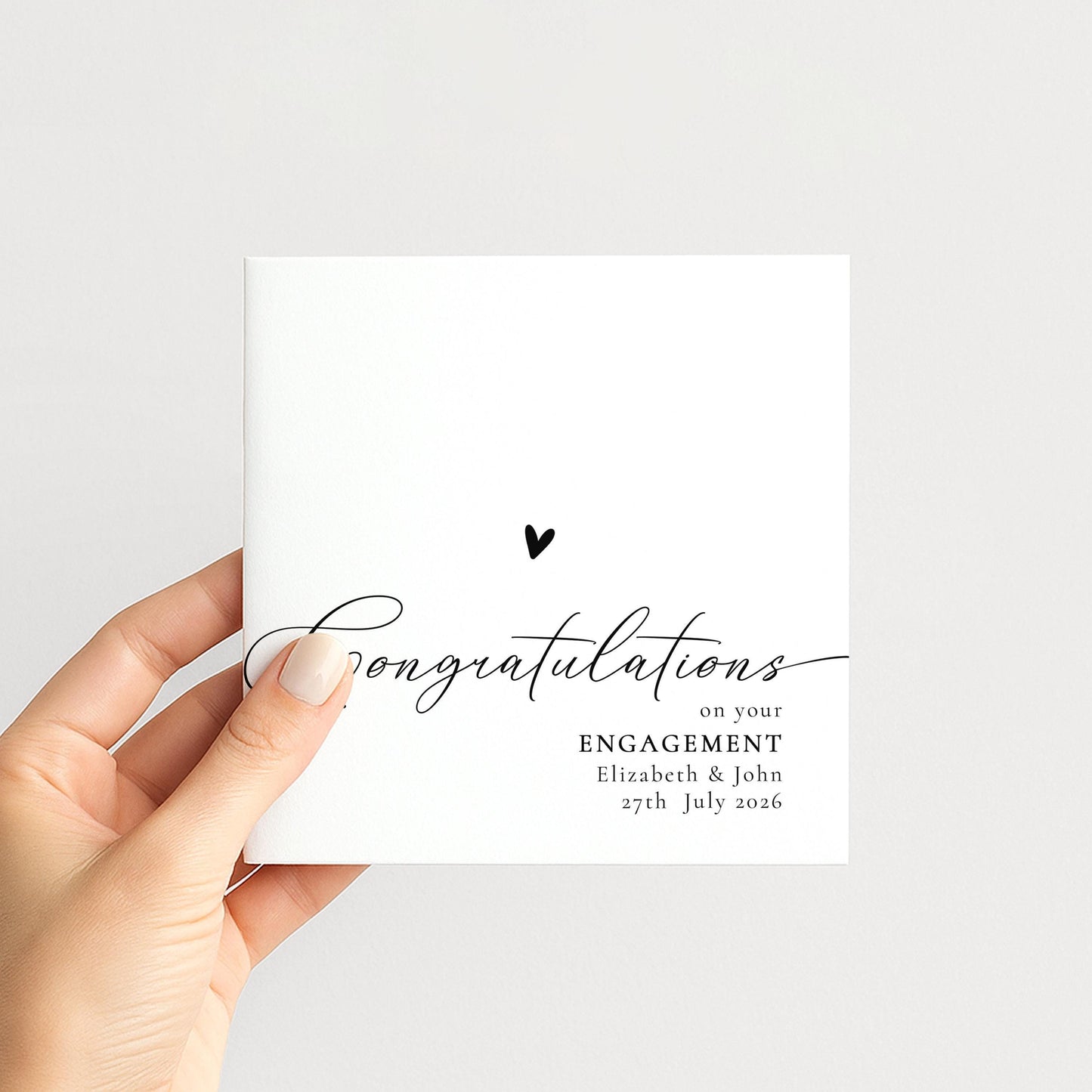 Engagement Congratulations Card – Personalised Wedding Keepsake With Printed Message