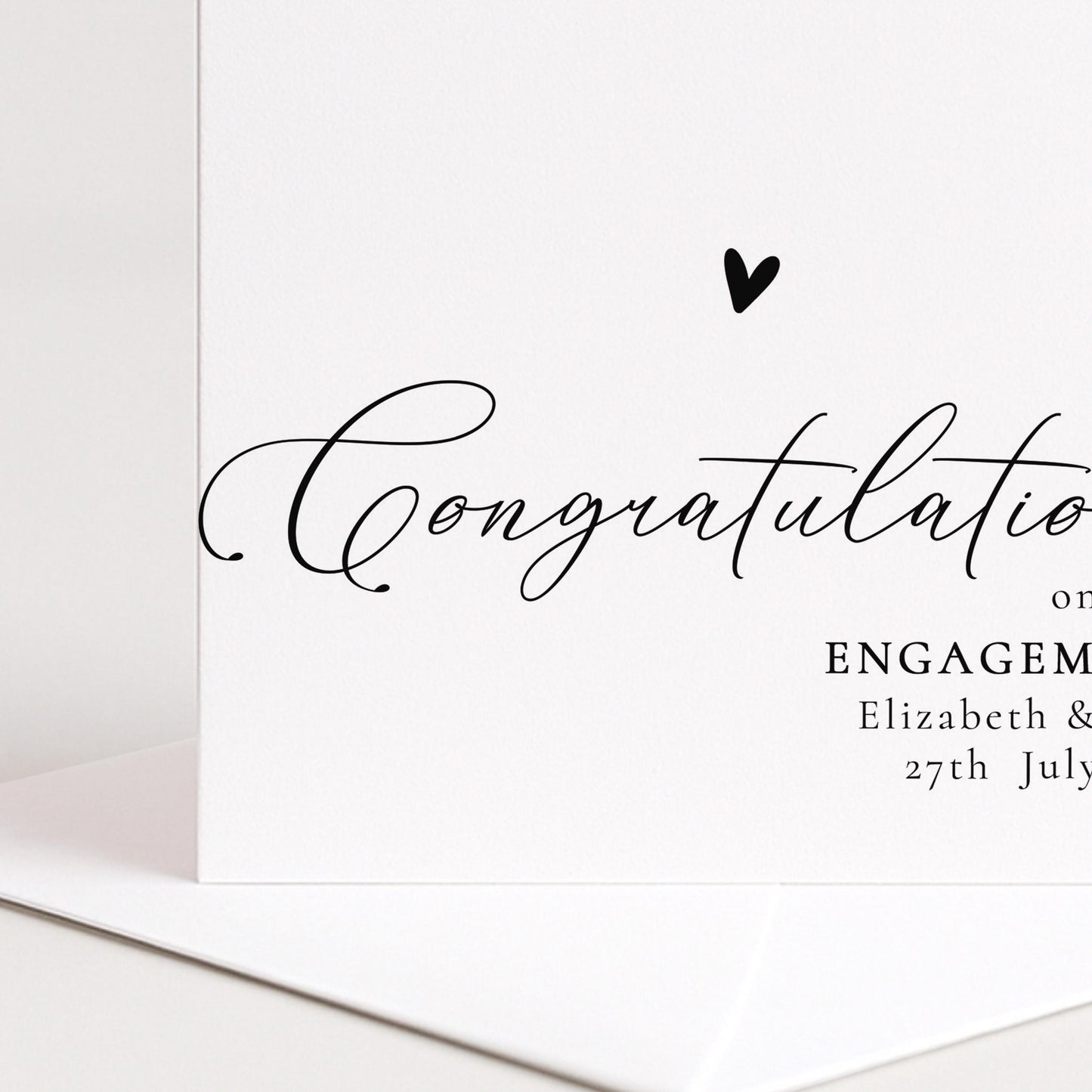 Engagement Congratulations Card – Personalised Wedding Keepsake With Printed Message
