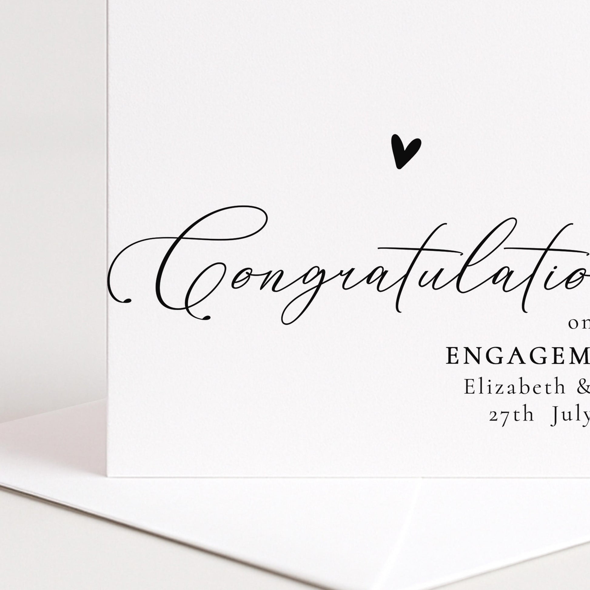 Engagement Congratulations Card – Personalised Wedding Keepsake With Printed Message