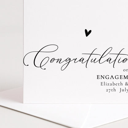 Engagement Congratulations Card – Personalised Wedding Keepsake With Printed Message