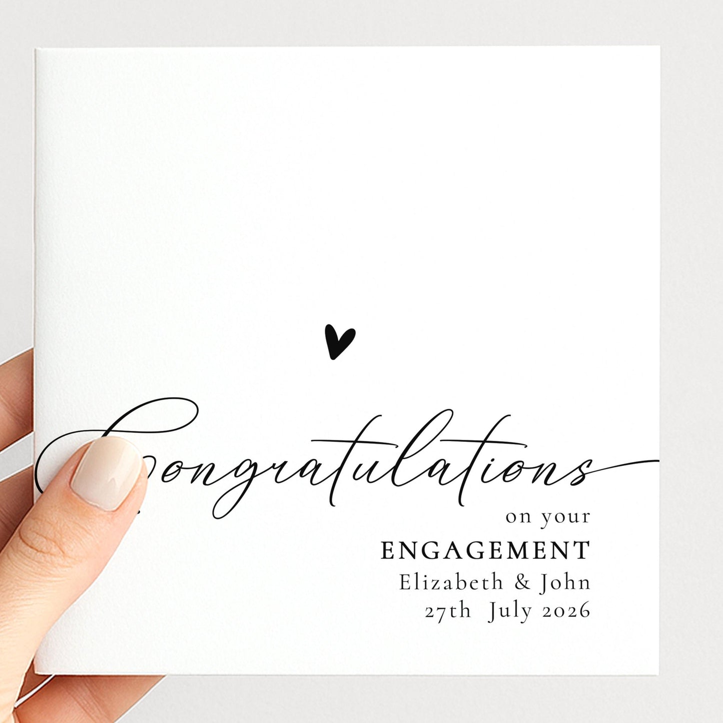 Engagement Congratulations Card – Personalised Wedding Keepsake With Printed Message