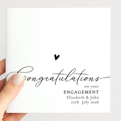Engagement Congratulations Card – Personalised Wedding Keepsake With Printed Message