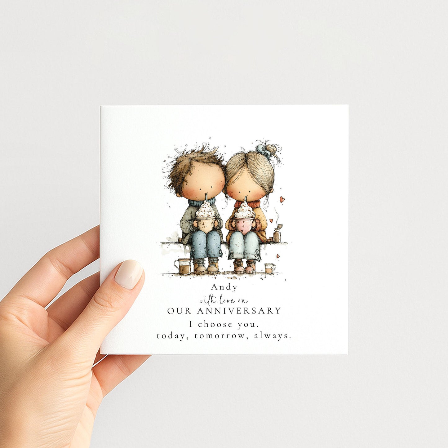 Anniversary Card Husband – Personalised Romantic Couple Love Greeting Card