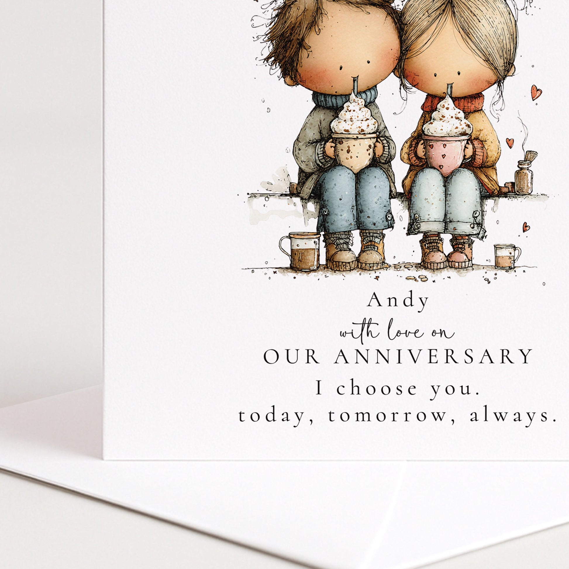 Anniversary Card Husband – Personalised Romantic Couple Love Greeting Card