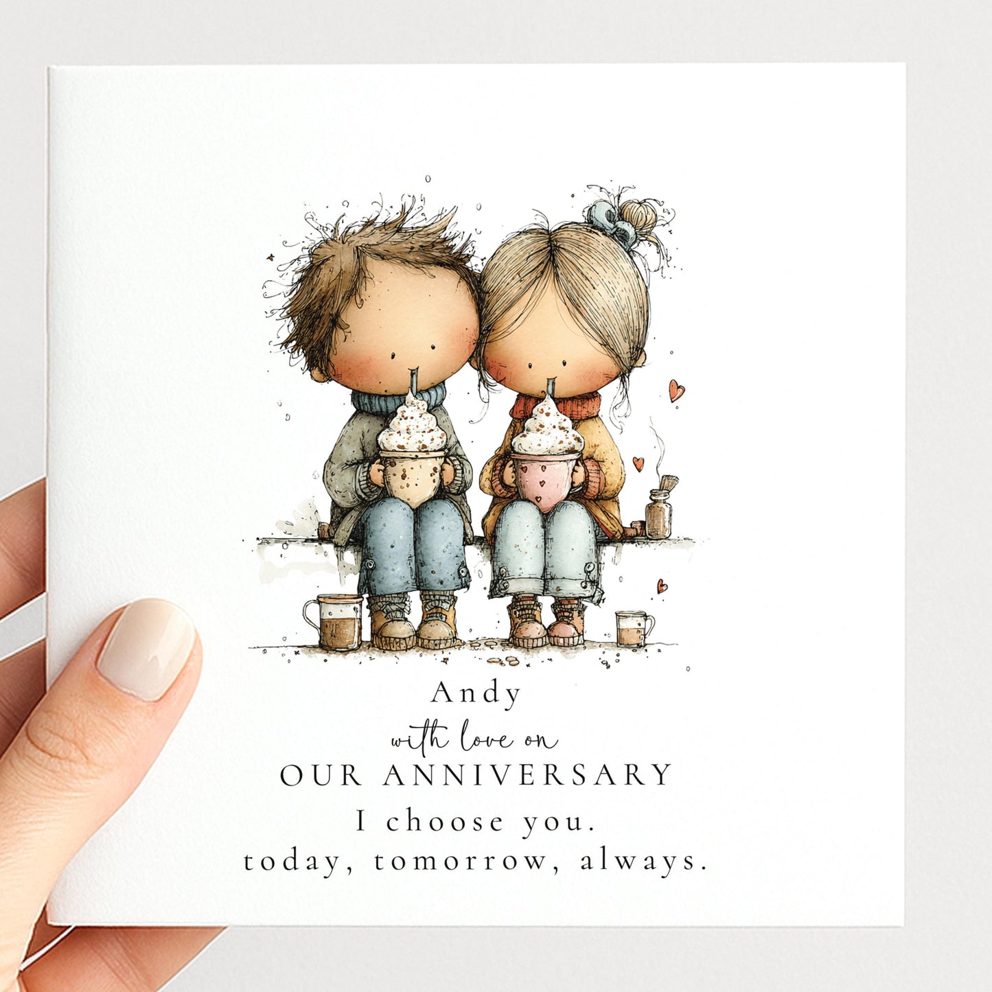 Anniversary Card Husband – Personalised Romantic Couple Love Greeting Card