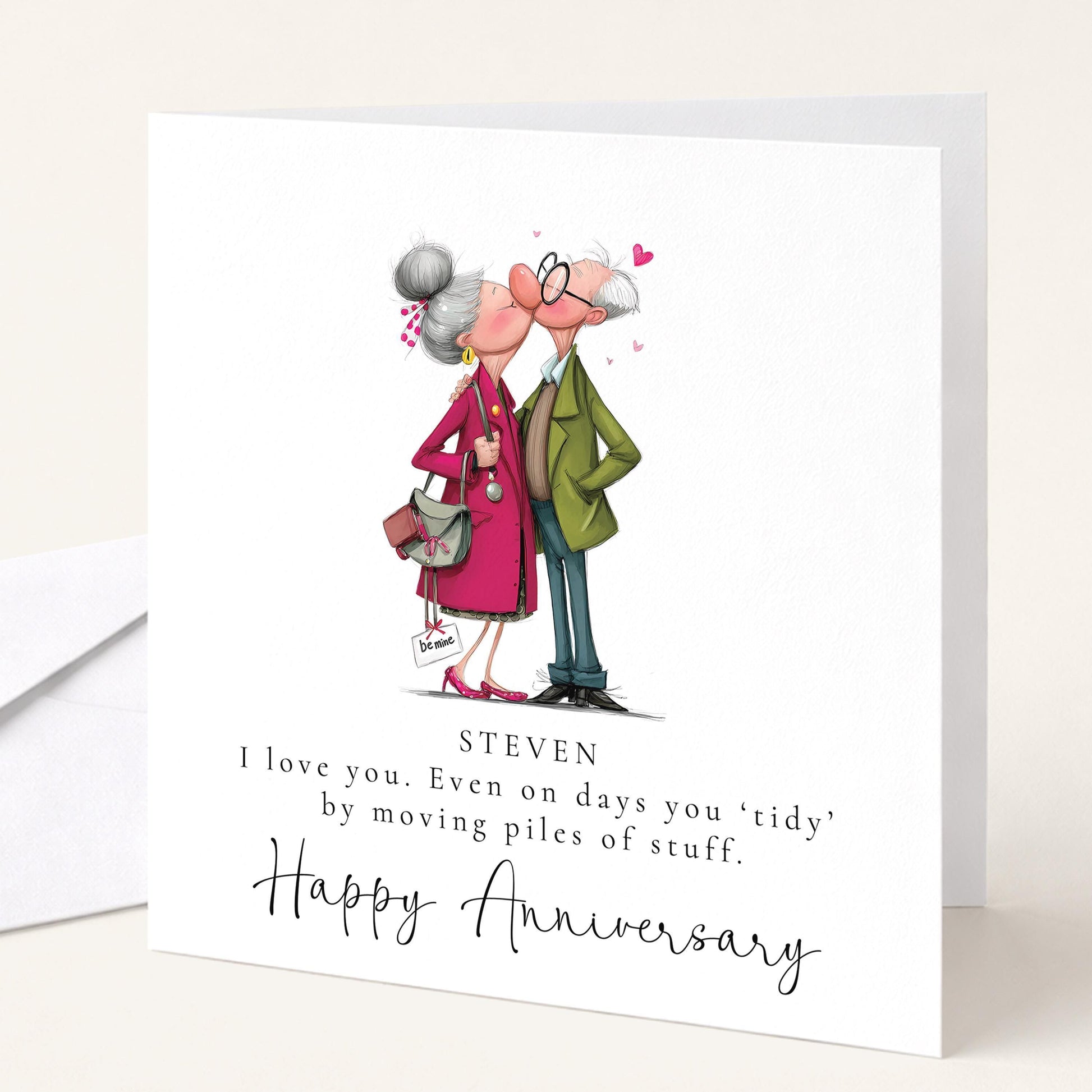 Funny Anniversary Card - Personalised Husband Greeting With Custom Message