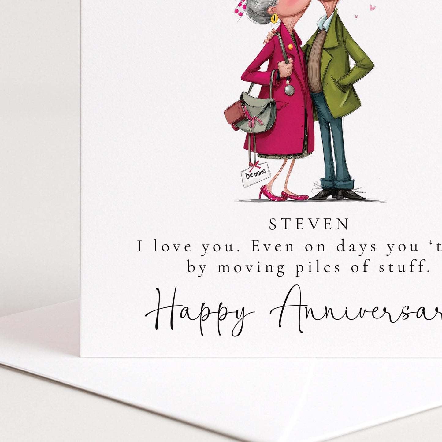 Funny Anniversary Card - Personalised Husband Greeting With Custom Message