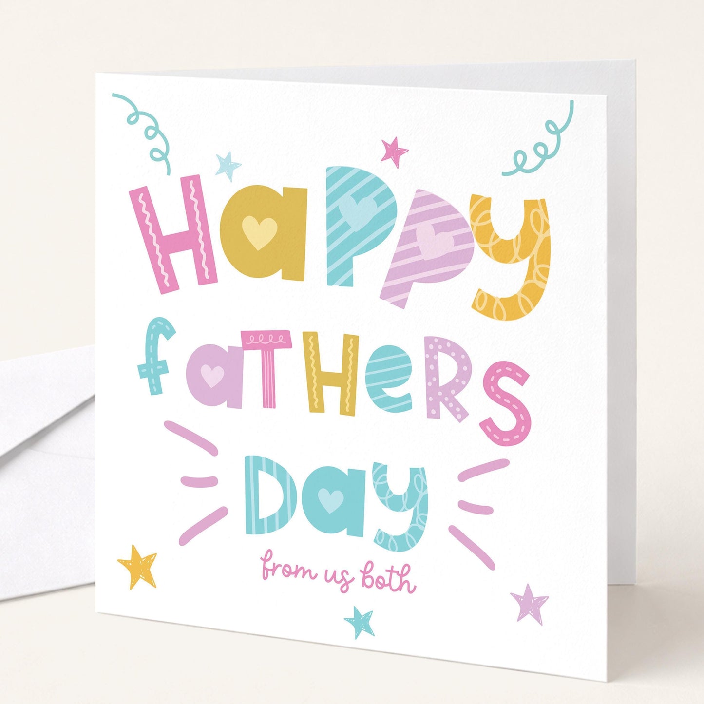 Fathers Day Card – Personalised Bright Family Greeting Card with Premium Matte Finish