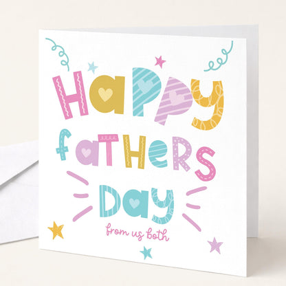 Fathers Day Card – Personalised Bright Family Greeting Card with Premium Matte Finish