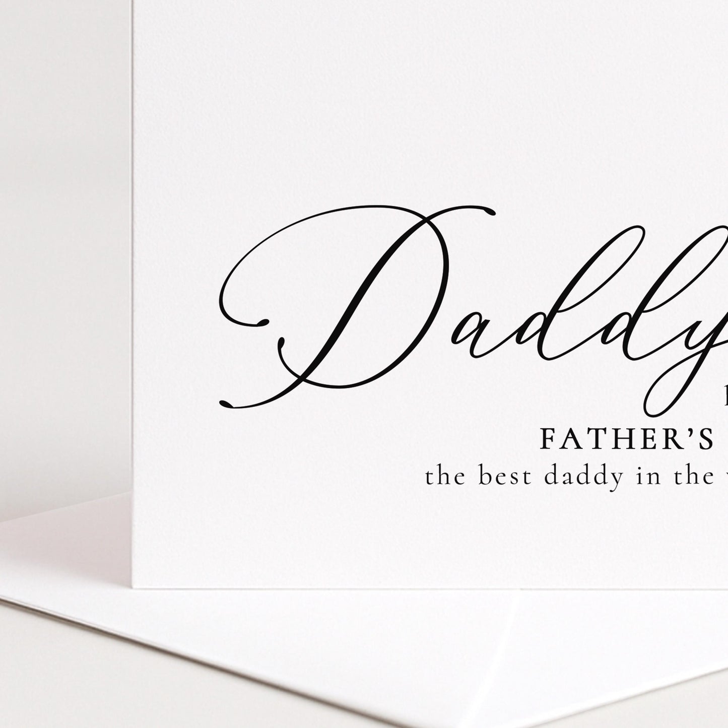 Fathers Day Card Daddy – Personalised Modern Script Design Folded Greeting Card
