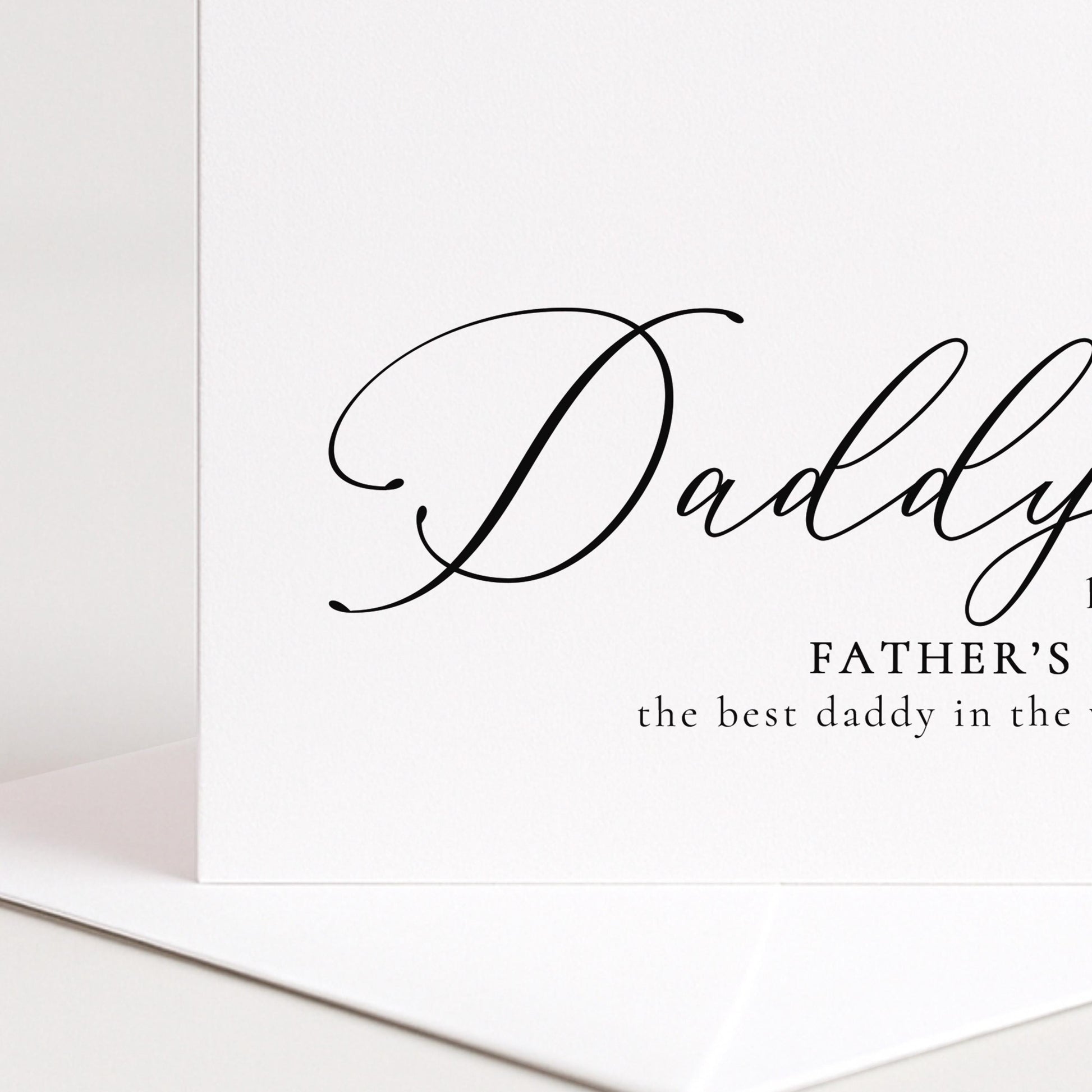 Fathers Day Card Daddy – Personalised Modern Script Design Folded Greeting Card